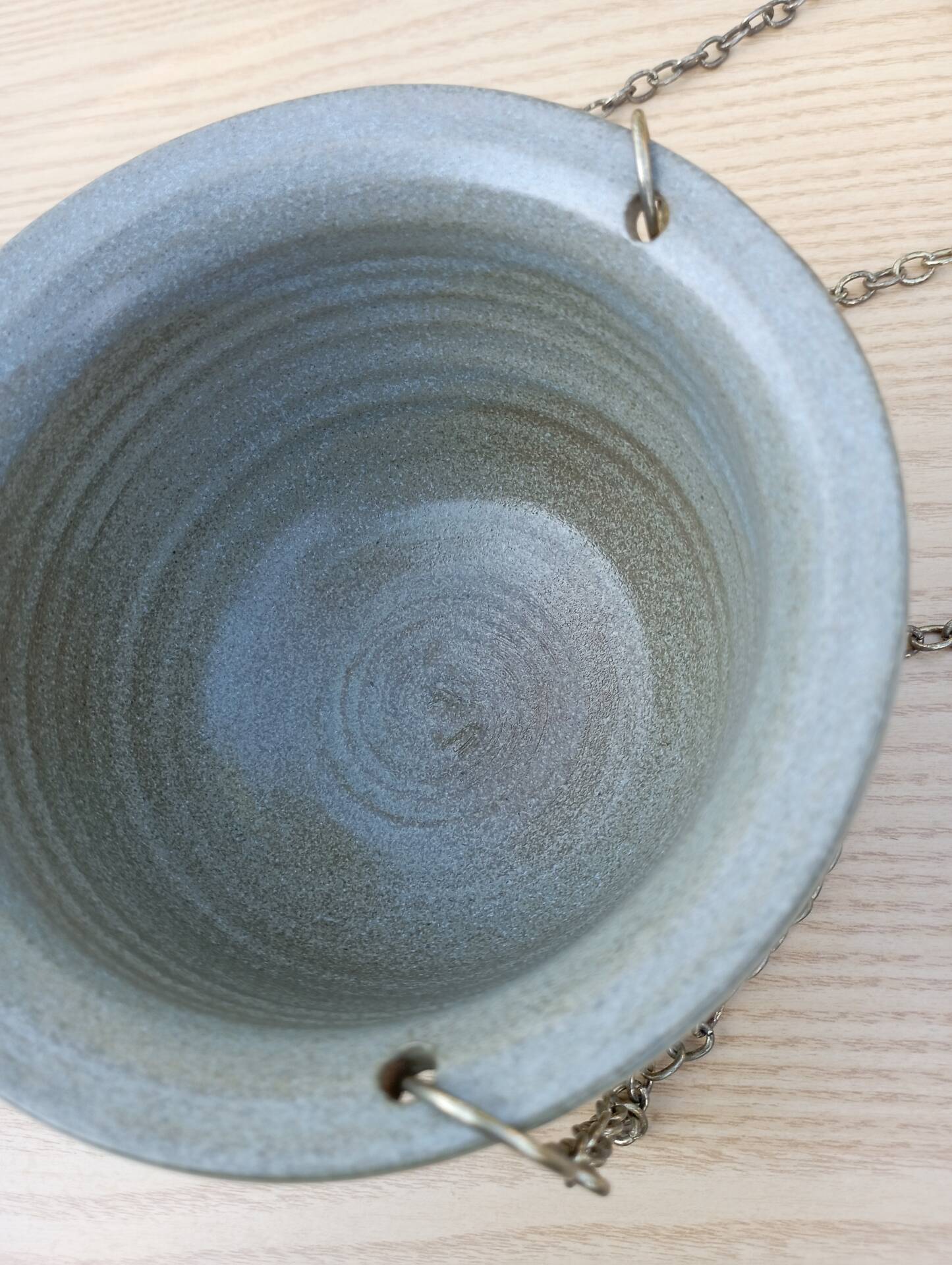 Vintage hanging cache pot - Signed studio ceramic by Griet Malfait
