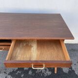 Modernist wooden desk with compass feet 1950