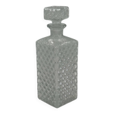 Vintage crystal glass carafe with stopper — diamond cut pattern
