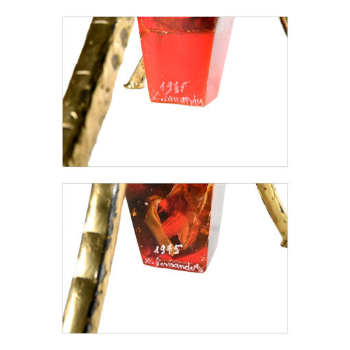 Pair of fractal resin and brass lamps by Henri Fernandez