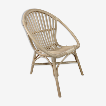 Fauteuil coquille en rotin