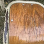 Old small school chair for children, vintage design, height a.