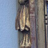 Antique mirror with gilded wood pediment, Louis XVI style