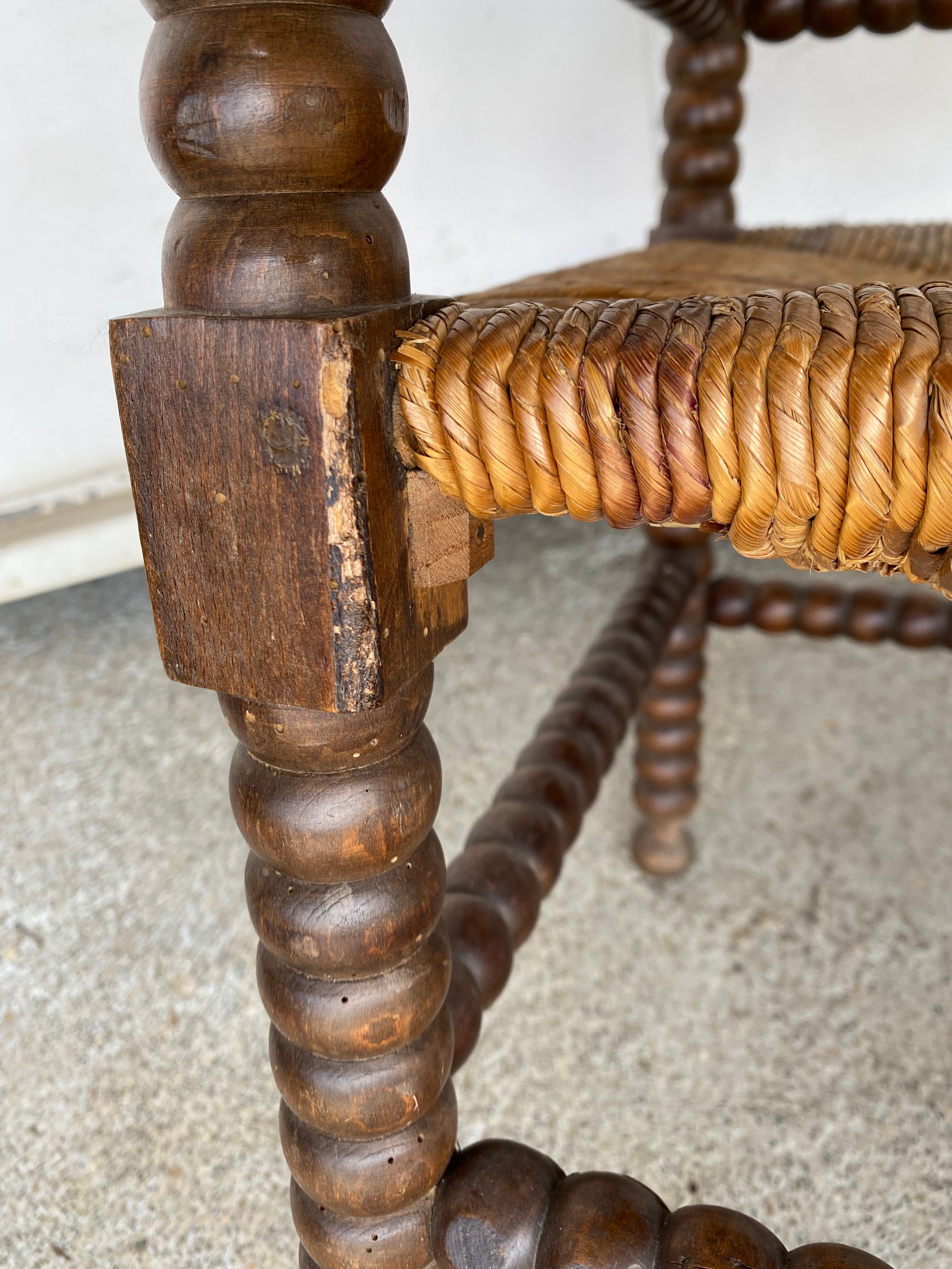 Pair of beaded armchairs