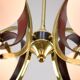 Mid-Century Modern Italian Brass and Opaline Chandelier