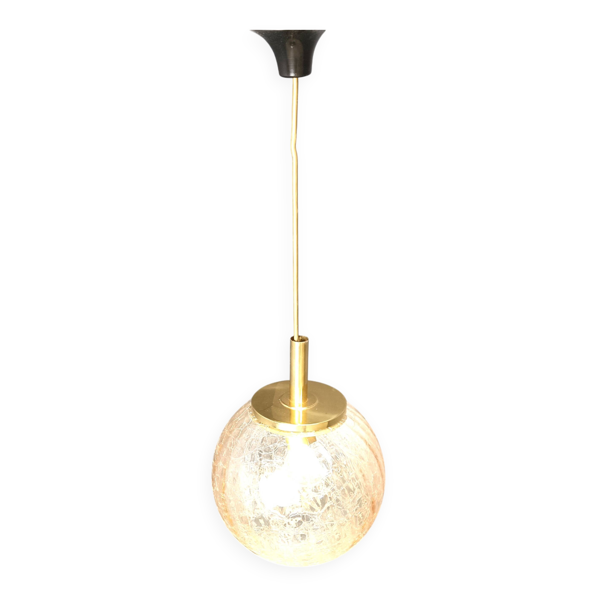 Globe pendant light by Glashutte Limburg, 1960s