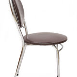 6 chairs Soudexvinyl chocolate, vintage 1970