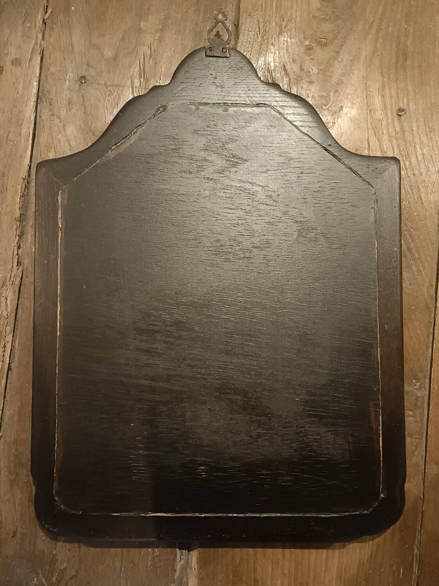 Miroir chantourné ancien, bois et bronze