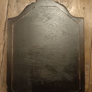 Miroir chantourné ancien, bois et bronze