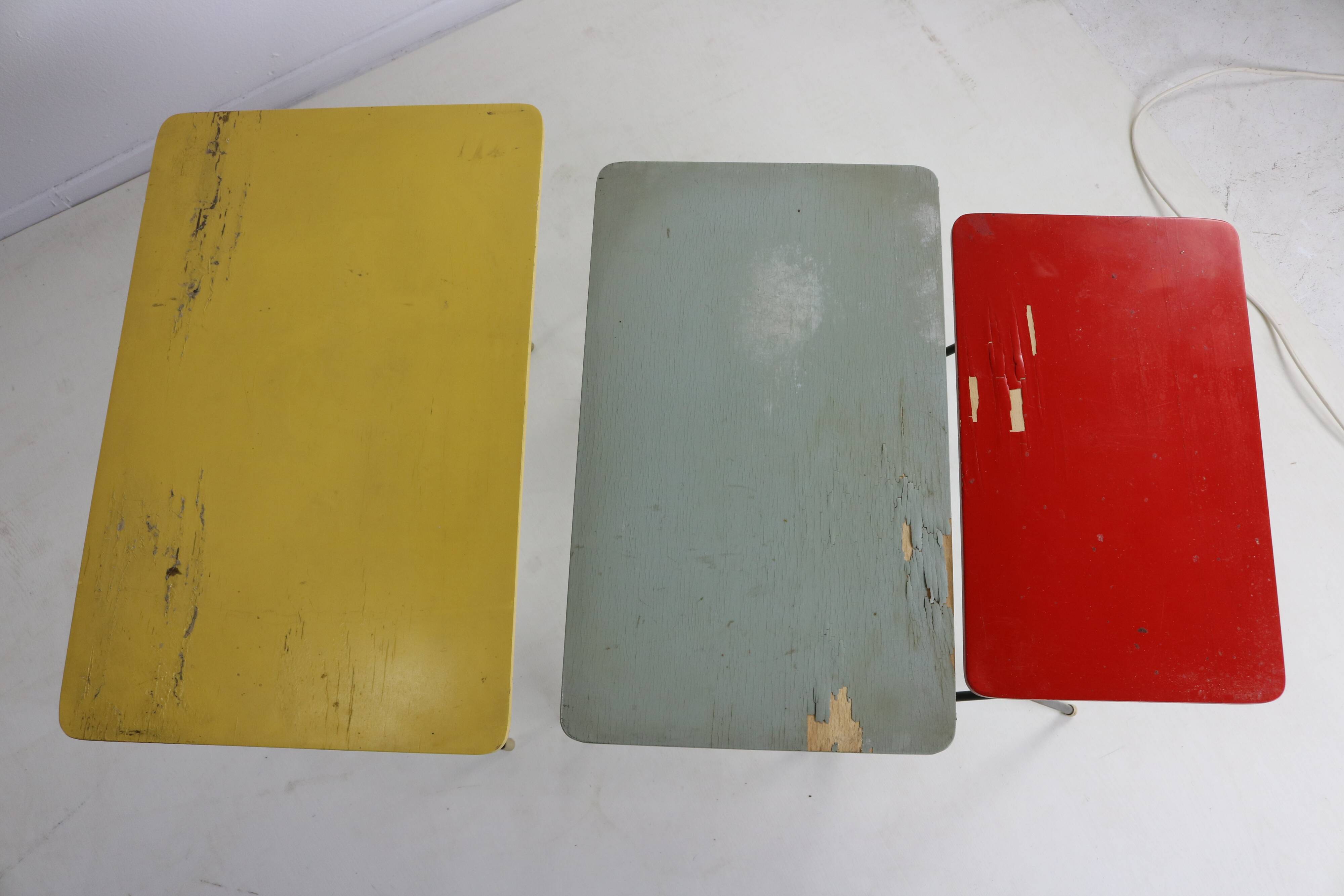 Set of fifties dutch design colorful nestingtables