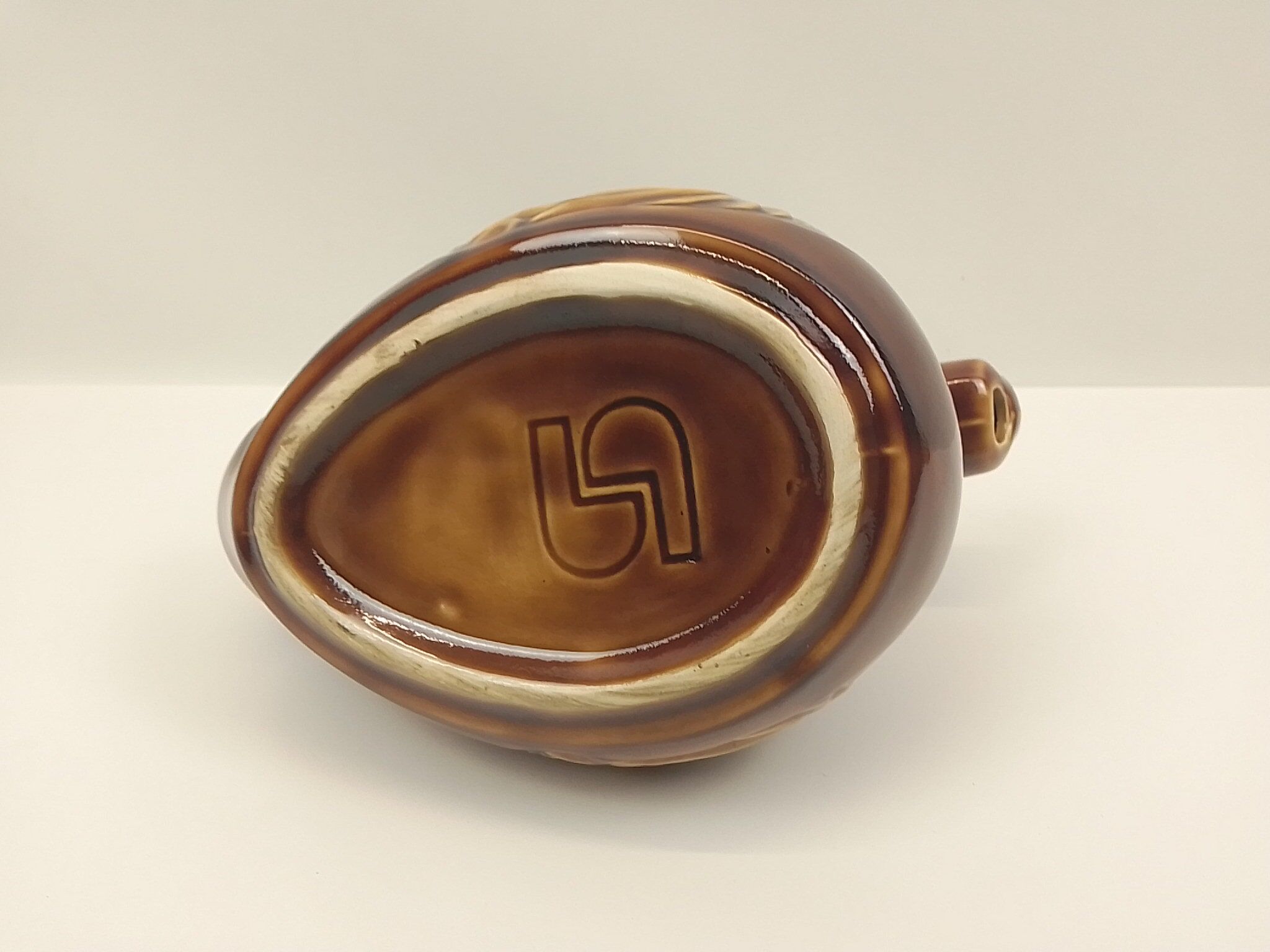 Brown duck-shaped jug in ceramic Sarreguemines