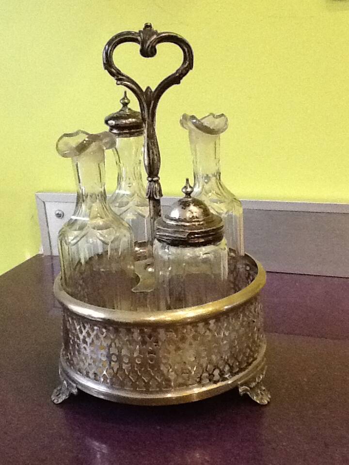 Service à condiments en cristal