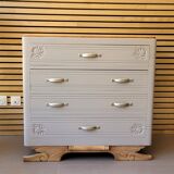 Art Deco chest of drawers with moustache encroachment