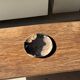 Small pocket tray or dish in black and beige petrified wood D20.5 -3317