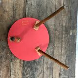 Guerdon small round coffee table brown tripode door plant