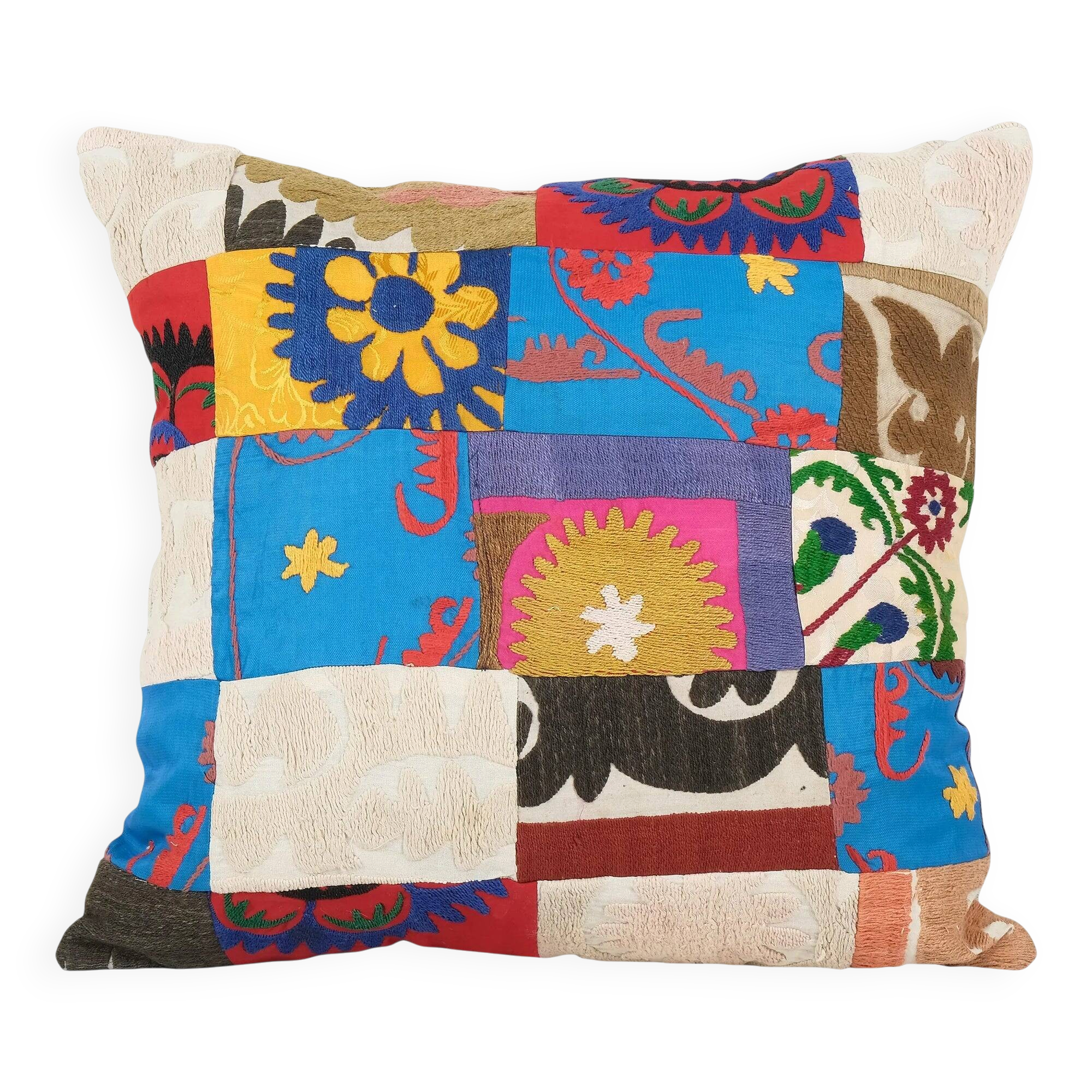 Vintage embroidered cushion cover 46x48 cm