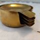 Set 5 pieces of 4 individual ashtrays in old brass