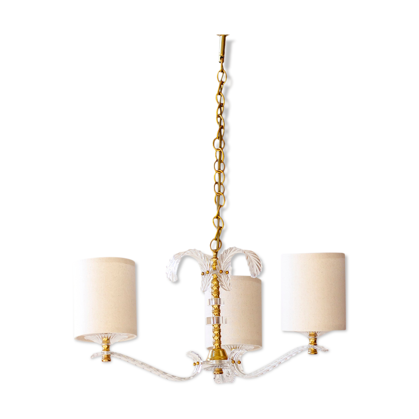 Suspension tropicale en plexiglass et laiton