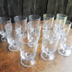 6 old luminarc transparent foot glasses