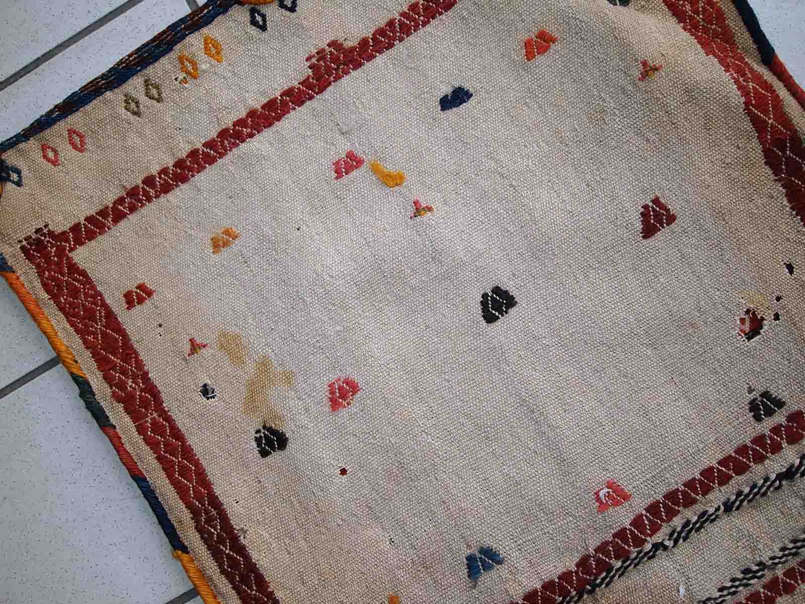 Ancient Persian Sumak handmade carpet 55cm x 100cm 1940s - 1C399