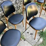 Set of 6 pegasus chairs Baumann skaï black