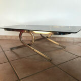 Coffee table 70s glass and chrome