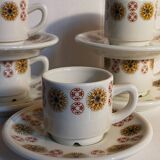 Five vintage Chauvigny porcelain espresso cups