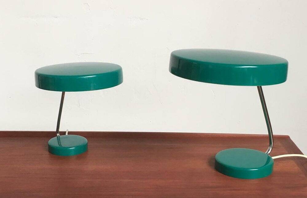 Mid-Century German Minimalist 6658 Table Lamps from Kaiser Idell / Kaiser Leuchten, 1960s, Set of 2