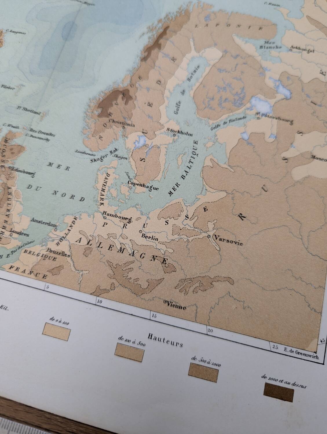 The North Atlantic, original map printed in 1879.