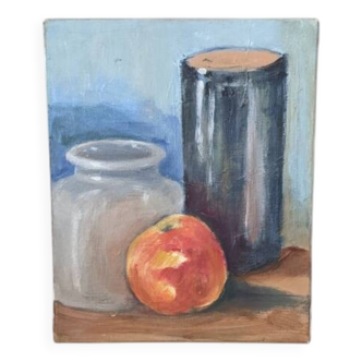 Tableau contemporain acrylique sur toile nature morte décoration campagne
