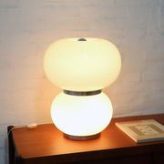 Murano pulegoso glass double shade table lamp Mazzega 1970s