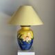 Large blue and yellow lamp with floral patterns H60