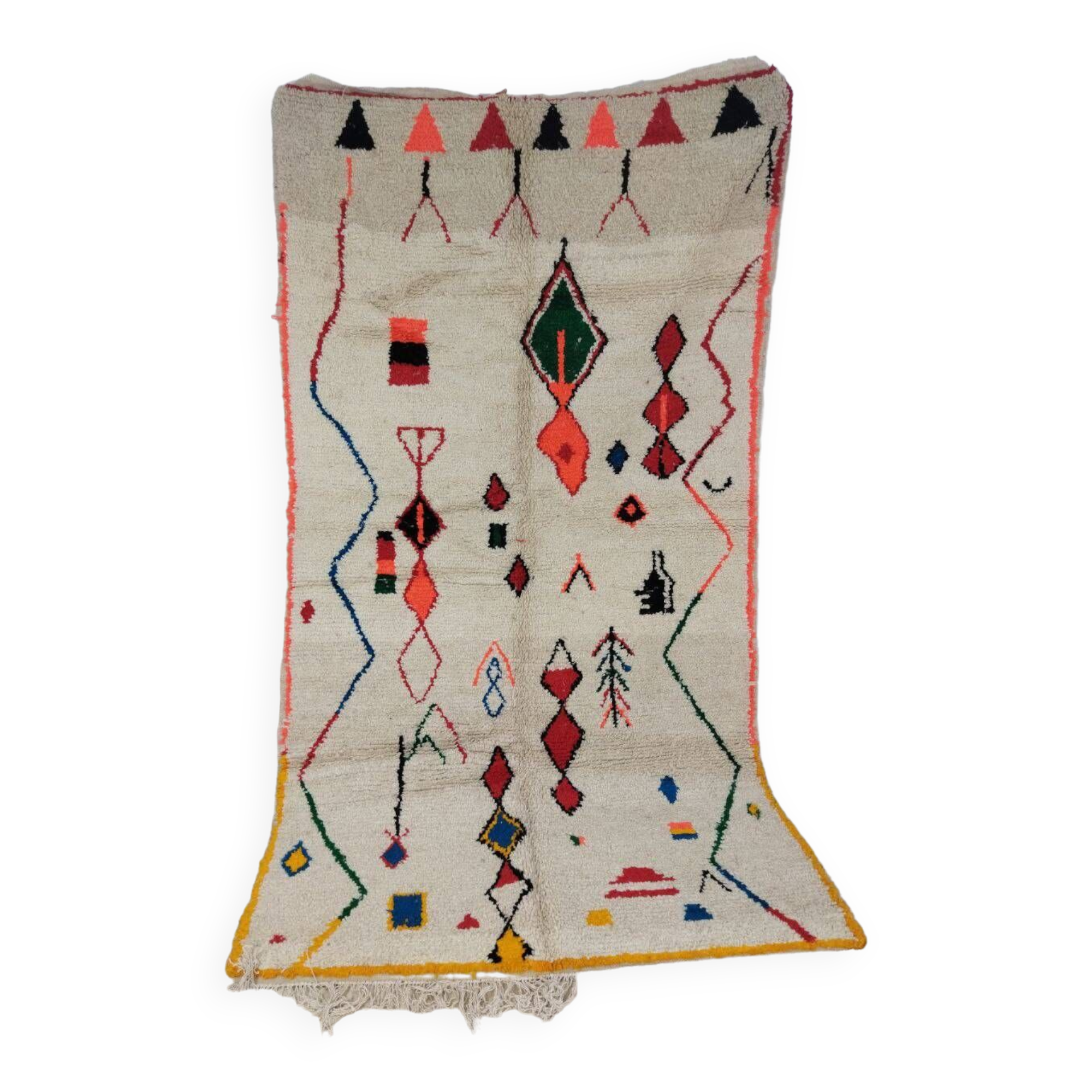 Handmade wool Berber rug 278x152cm