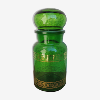 Apothecary pot in green glass