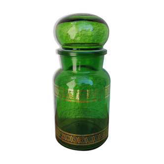 Apothecary pot in green glass