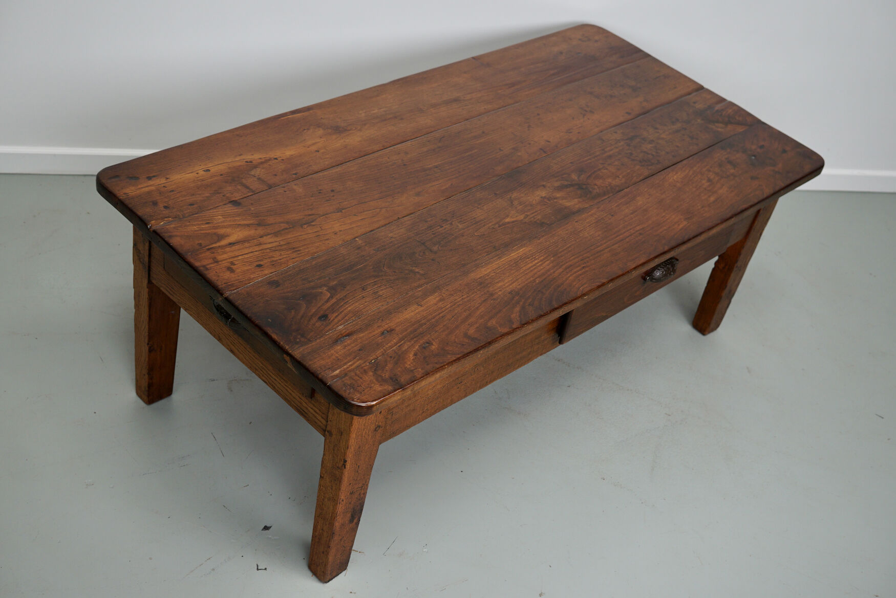Rustic oak coffee table french 19th century farmhouse