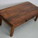 Rustic oak coffee table french 19th century farmhouse