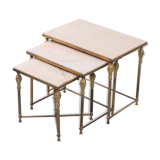 Brass and Marble Nesting Tables 1950s France