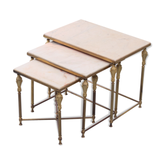 Brass and Marble Nesting Tables 1950s France