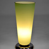 Art Deco lamp in chrome and celadon glass, France, circa 1930
