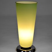 Art Deco lamp in chrome and celadon glass, France, circa 1930