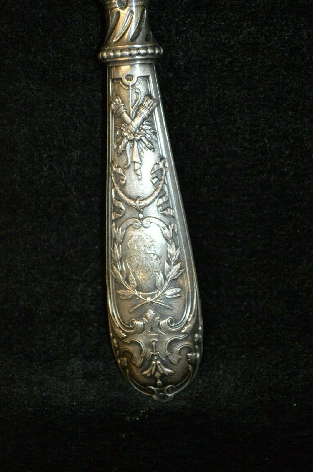 Solid silver fish cutlery pair