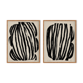 Ensemble encadré de deux impressions giclées abstraites, 50x70