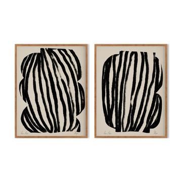 Framed set of two abstract giclee prints, 50x70