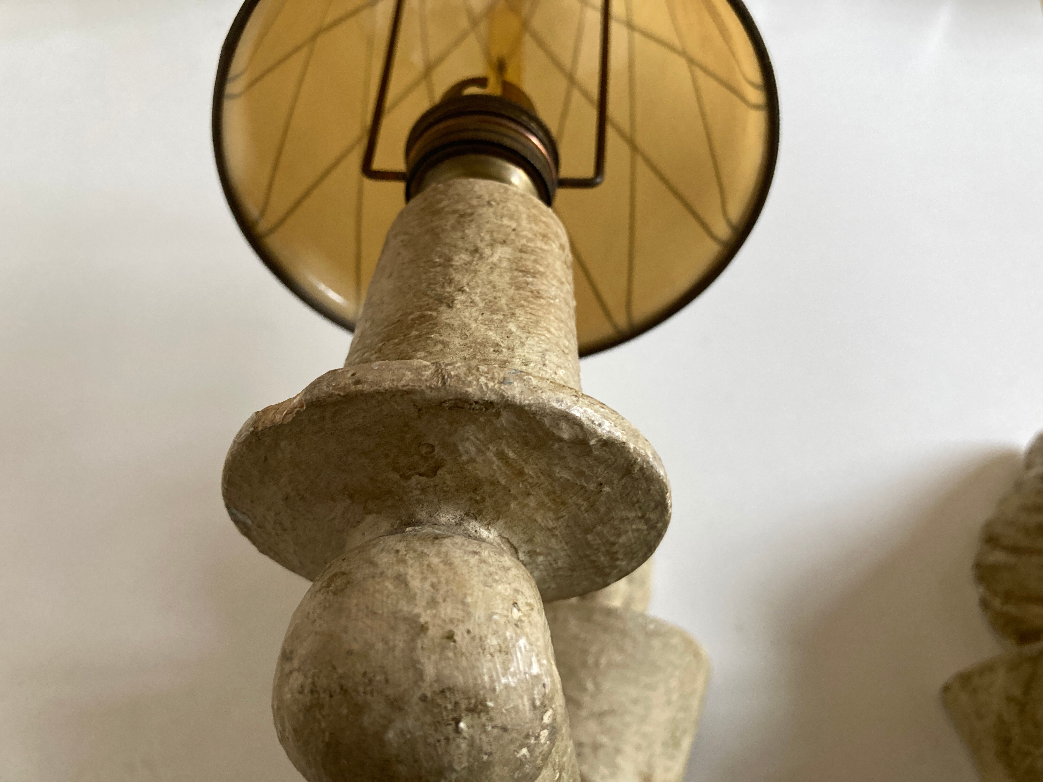 Pair of Arlus torchlight wall light in art deco plaster 1950