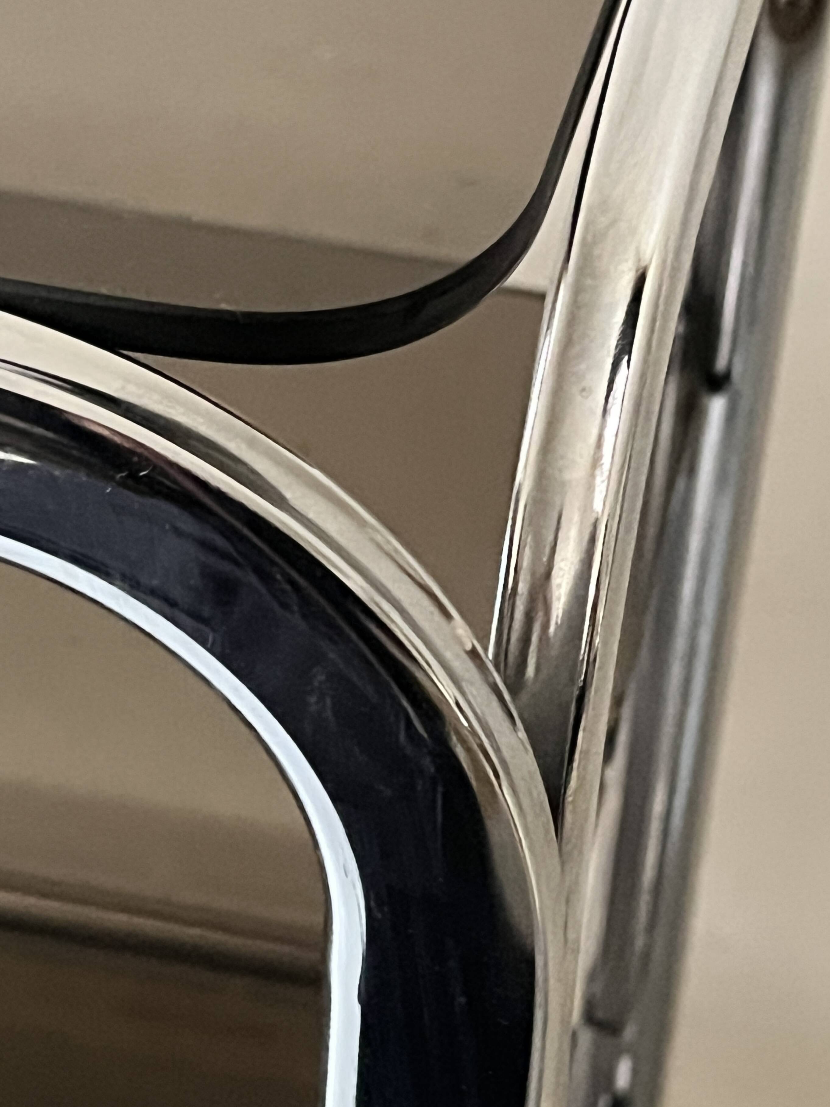 Hi-fi furniture sideboard/bar in smoked glass and chrome, 1970s design.