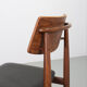 Danish Solid Teak Wooden Dining Chairs with Black Leatherette Seating 1960s