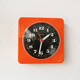 Vintage orange wall clock made of Inproco plastic, 1970