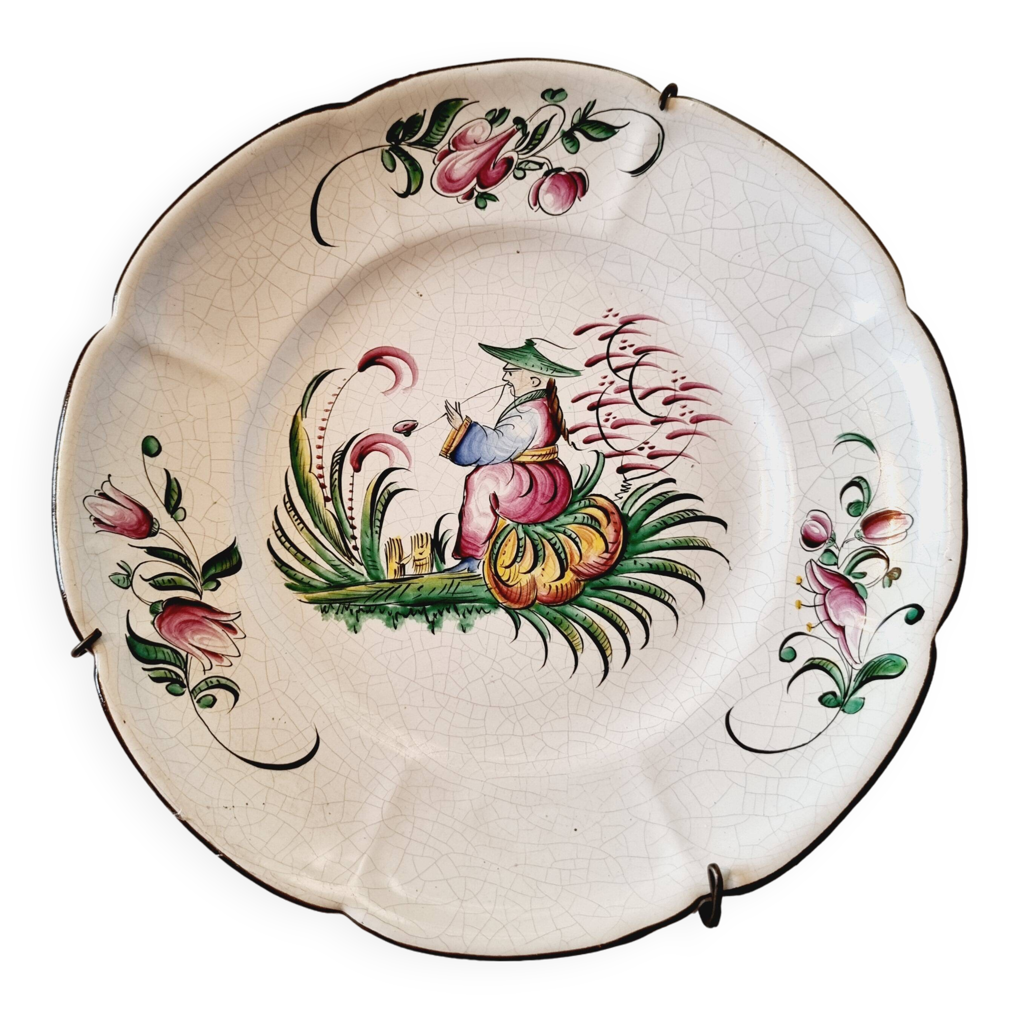 Lunéville - Assiette décor au chinois en faïence du XVIIIème