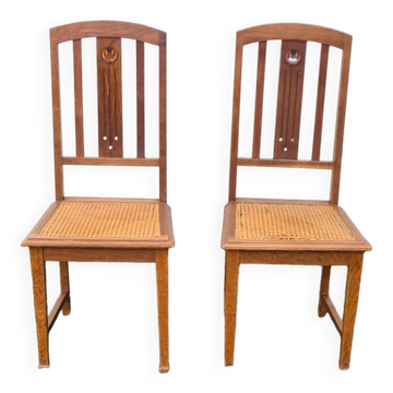 Pair of art and kraft chairs